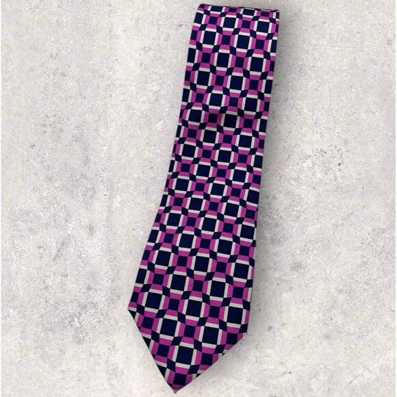 Lauren Ralph Lauren Other - NEW LAUREN RALPH LAUREN Silk Tie Black Purple Geometric W:3.5" EUC
